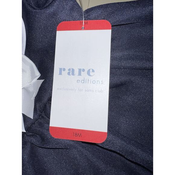 Rare Editions Girls Dress With Shorts 2-Piece Set Navy 18M - Picture 4 of 10